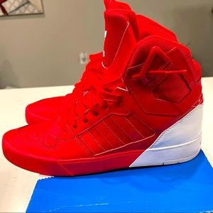 Adidas Red & White High Tops
